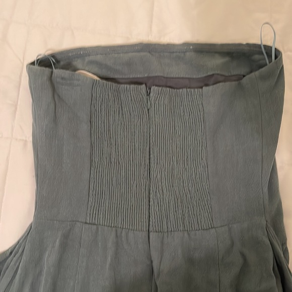 GREEN STRAPLESS TIE DRESS - Picture 5 of 6